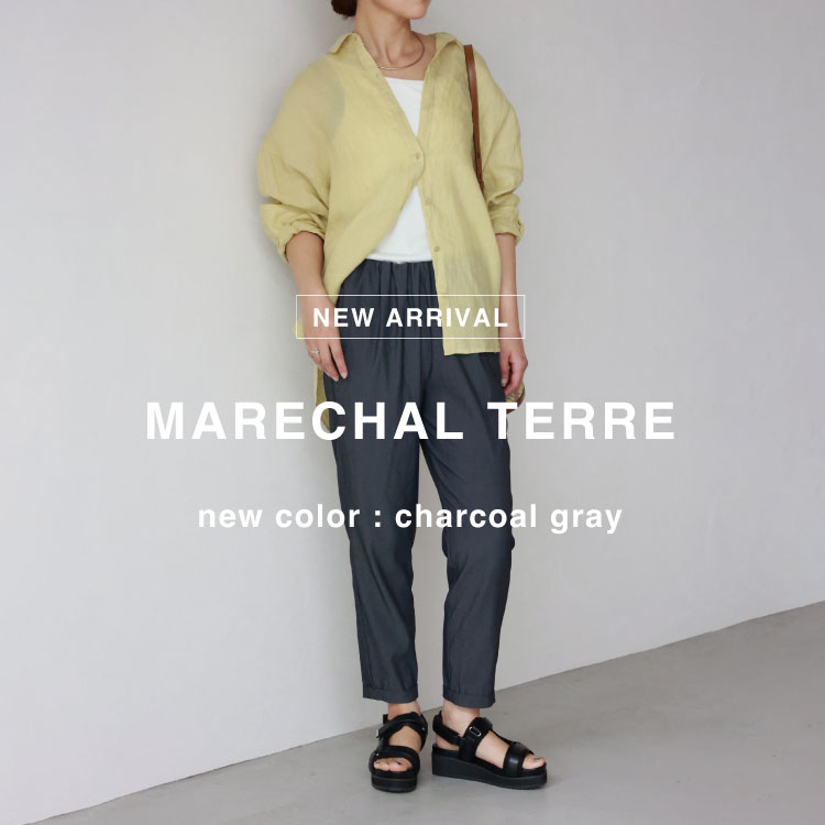 【RESTOCK＆NEW ARRIVAL】MARECHAL TERRE×PARIGOT ウエストギャザーパンツ BLACK＆CHARCOAL