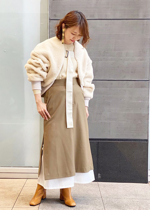 HYKE ハイク FAUX SHEARLING BOLEROボレロ-