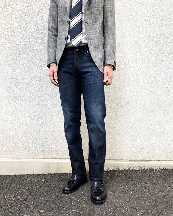 大人のジャケットスタイルに合わせるならPT TORINO DENIM(ピーティー