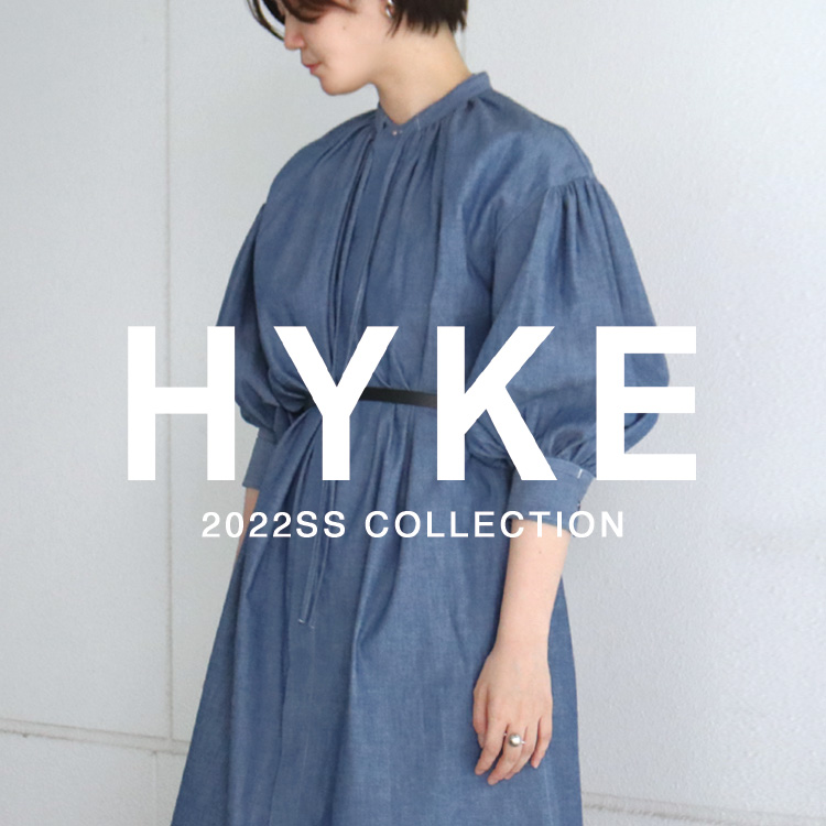 2022SS HYKE CHAMBRAY GATHERED DRESS 1