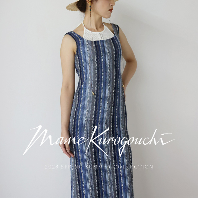 mame kurogouchi 23SS ストライプ編みジャージードレス