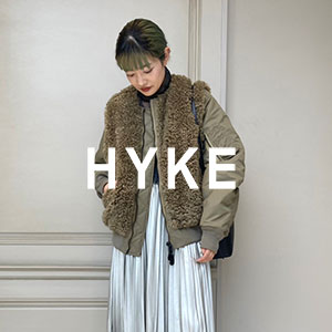 HYKE ハイク　ニット　セーター　秋冬　黒　指穴　レディース　デザイン